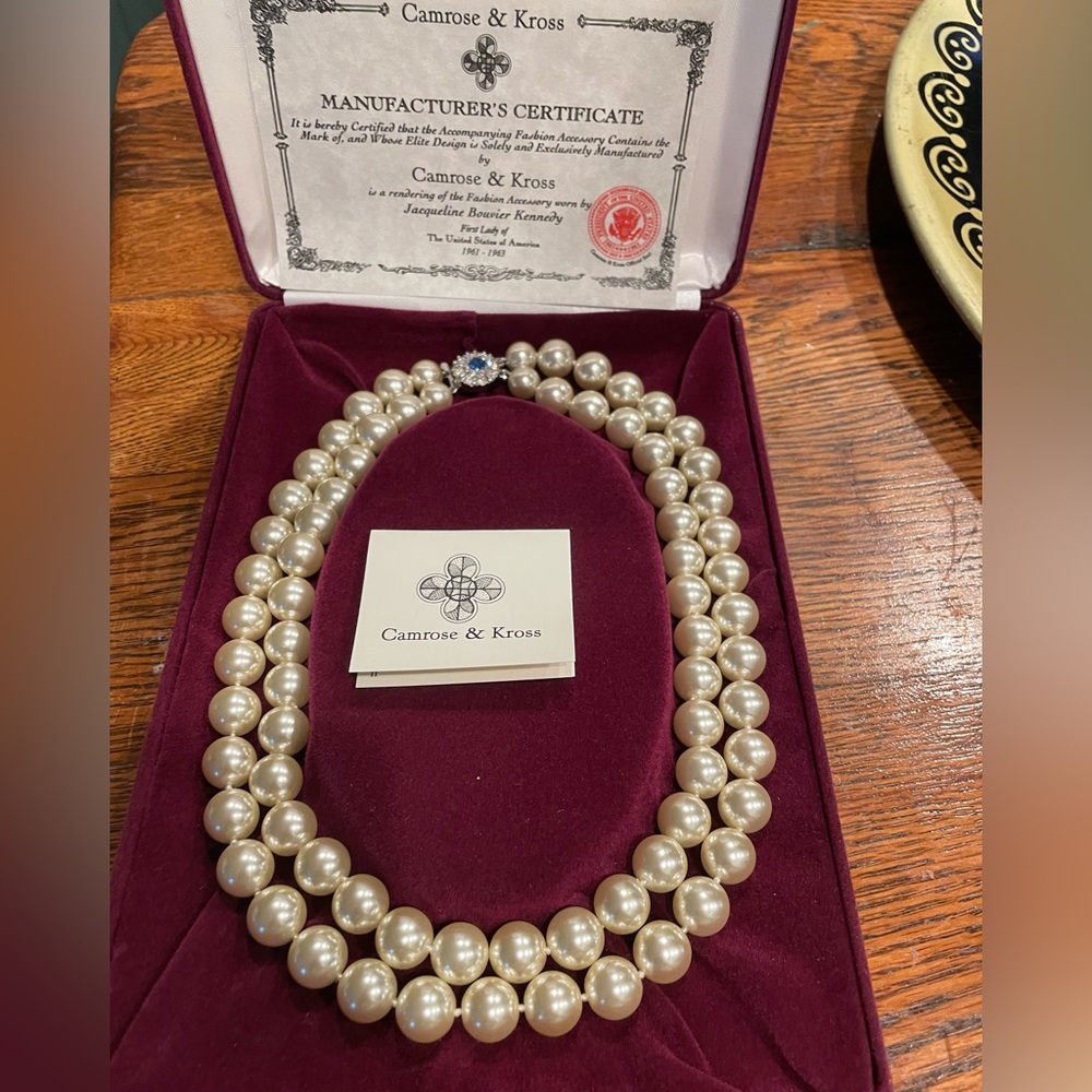 Vintage Camrose Kross -JBK Collection-Double strand Pearl Necklace w/ COA
